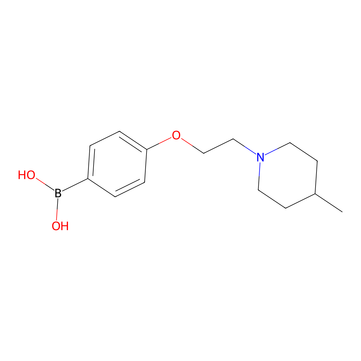 4-(2-(4-Methylpiperidin-1-yl)ethoxy)phenylboronic acid molecular structure, CAS 1312801-94-7