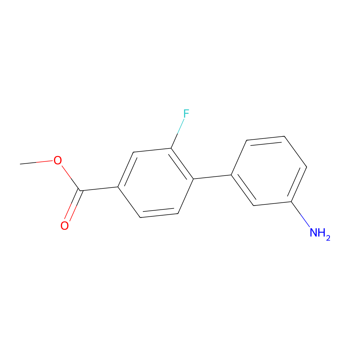 Methyl 3'-amino-2-fluoro-[1,1'-biphenyl]-4-carboxylate molecular structure, CAS 1312805-06-3