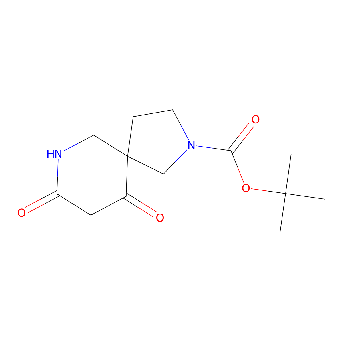 Tert-butyl 8,10-dioxo-2,7-diazaspiro[4.5]decane-2-carboxylate molecular structure, CAS 1312815-06-7
