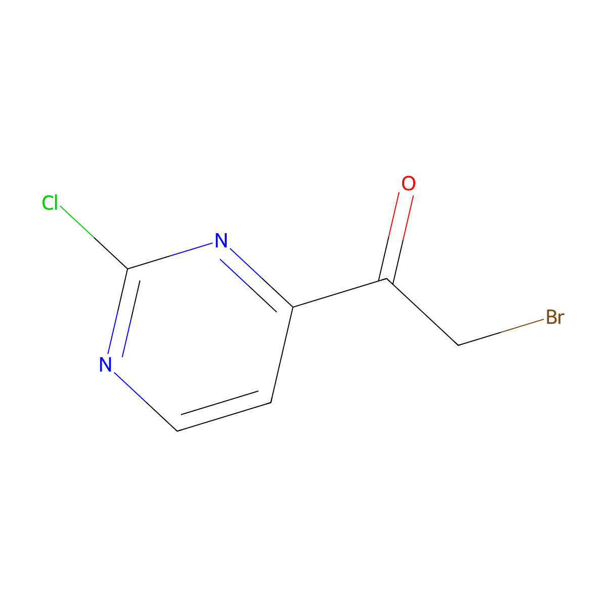 2-Bromo-1-(2-chloropyrimidin-4-yl)ethanone molecular structure, CAS 1312815-21-6