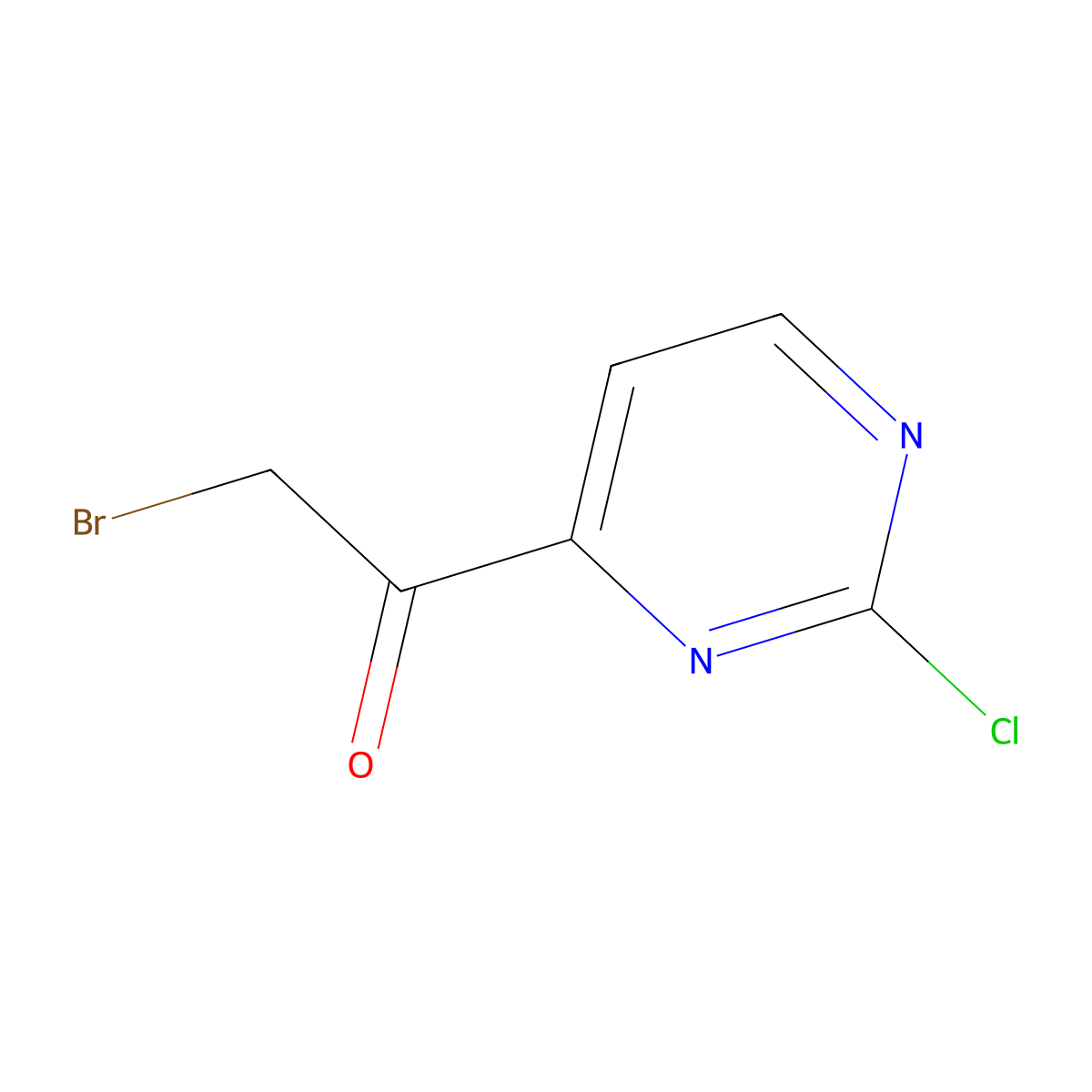 2-Bromo-1-(2-chloropyrimidin-4-yl)ethanone molecular structure, CAS 1312815-21-6