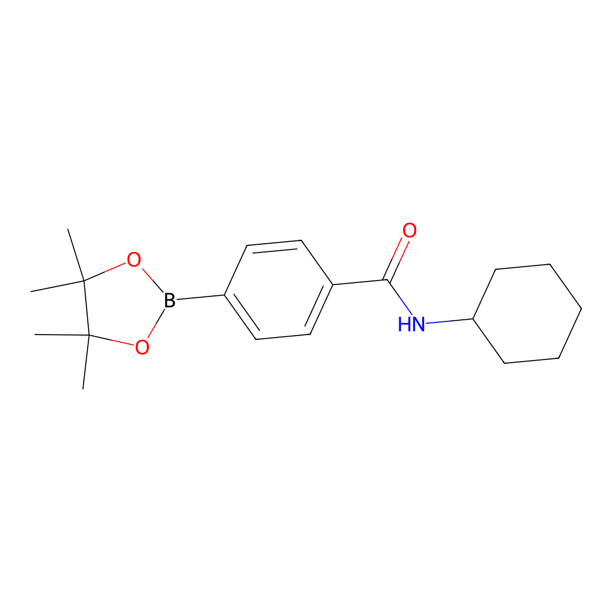 4-(Cyclohexylaminocarbonyl)phenylboronic acid pinacol ester molecular structure, CAS 1312815-22-7