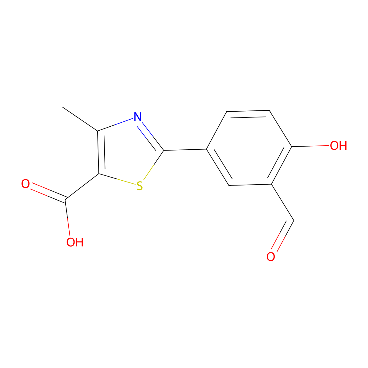 2-(3-Formyl-4-hydroxyphenyl)-4-methylthiazole-5-carboxylic acid molecular structure, CAS 1312815-35-2