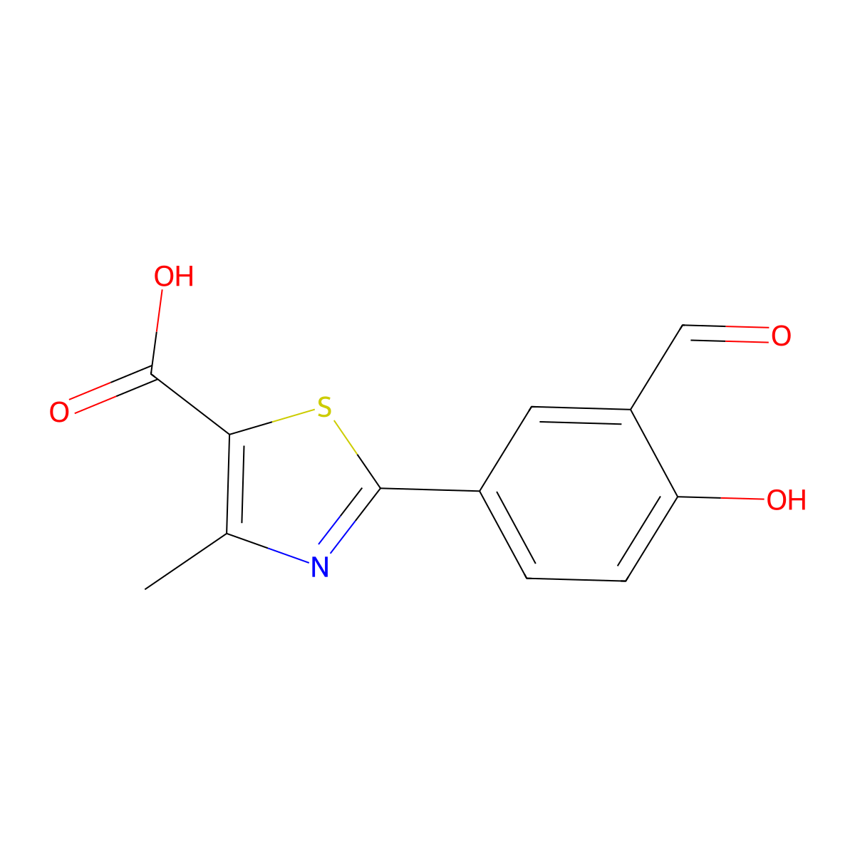 2-(3-Formyl-4-hydroxyphenyl)-4-methylthiazole-5-carboxylic acid molecular structure, CAS 1312815-35-2