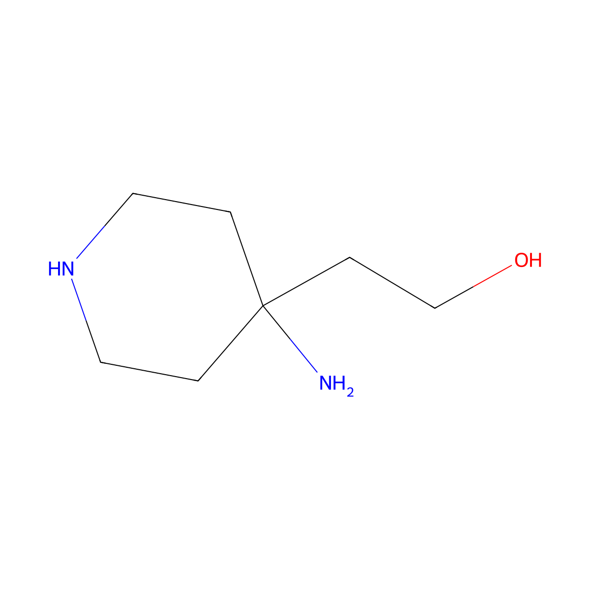 2-(4-Aminopiperidin-4-yl)ethan-1-ol molecular structure, CAS 1312883-34-3