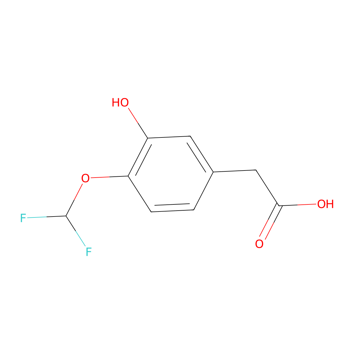 4-(Difluoromethoxy)-3-hydroxyphenylacetic Acid molecular structure, CAS 1312884-10-8