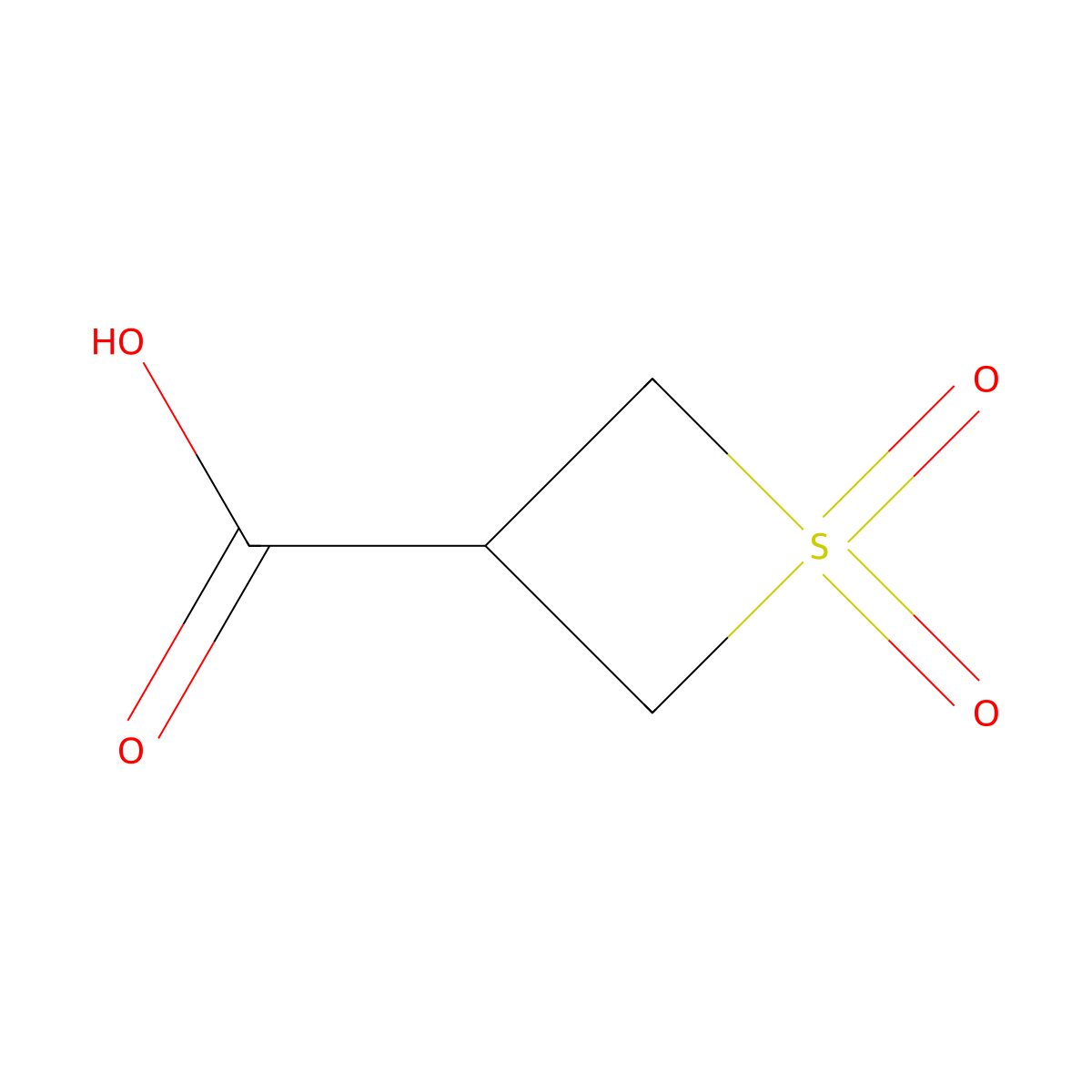 1,1-Dioxo-1lambda6-thietane-3-carboxylic acid molecular structure, CAS 13129-21-0