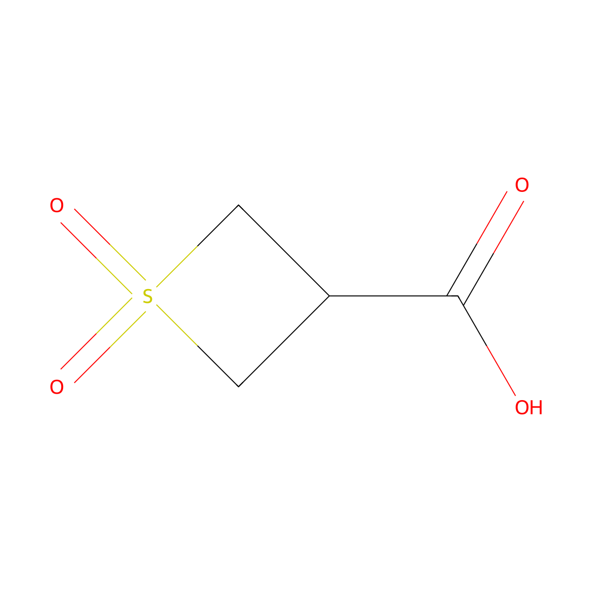 1,1-Dioxo-1lambda6-thietane-3-carboxylic acid molecular structure, CAS 13129-21-0