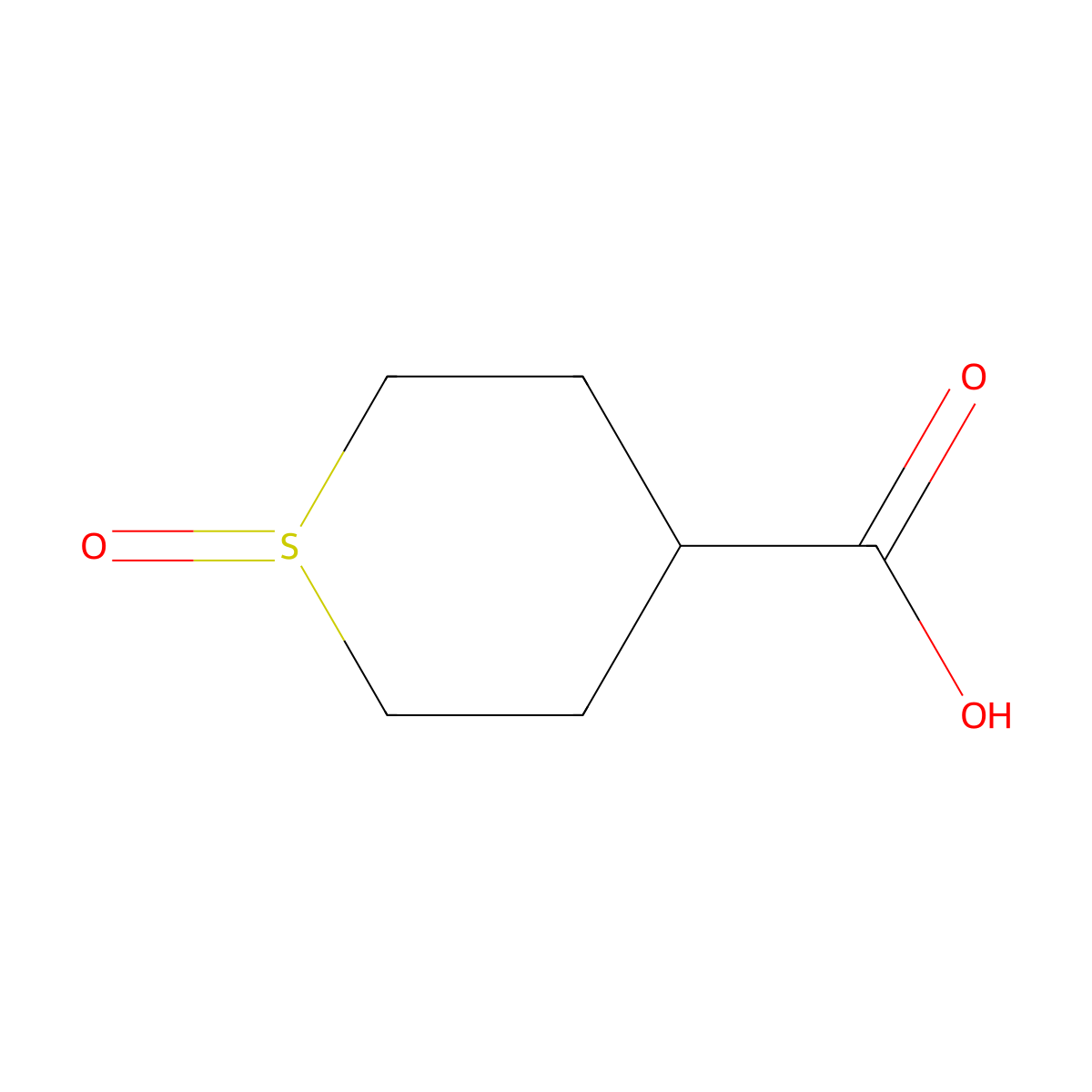 1-Oxo-1lambda4-thiane-4-carboxylic acid molecular structure, CAS 13129-22-1