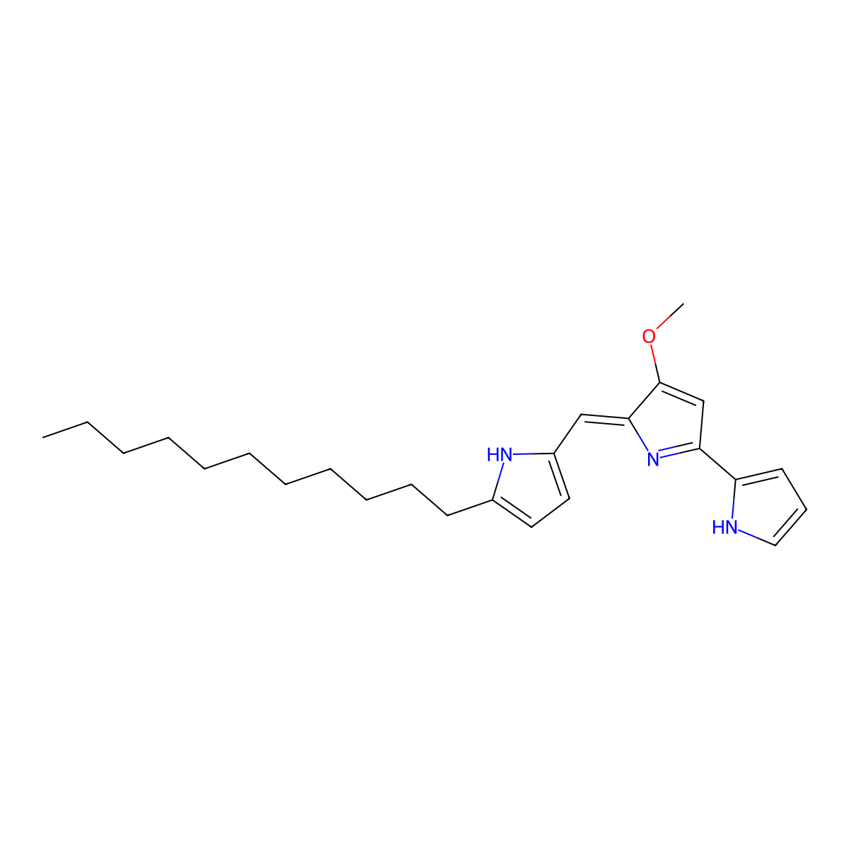Undecylprodiginine molecular structure, CAS 13129-81-2