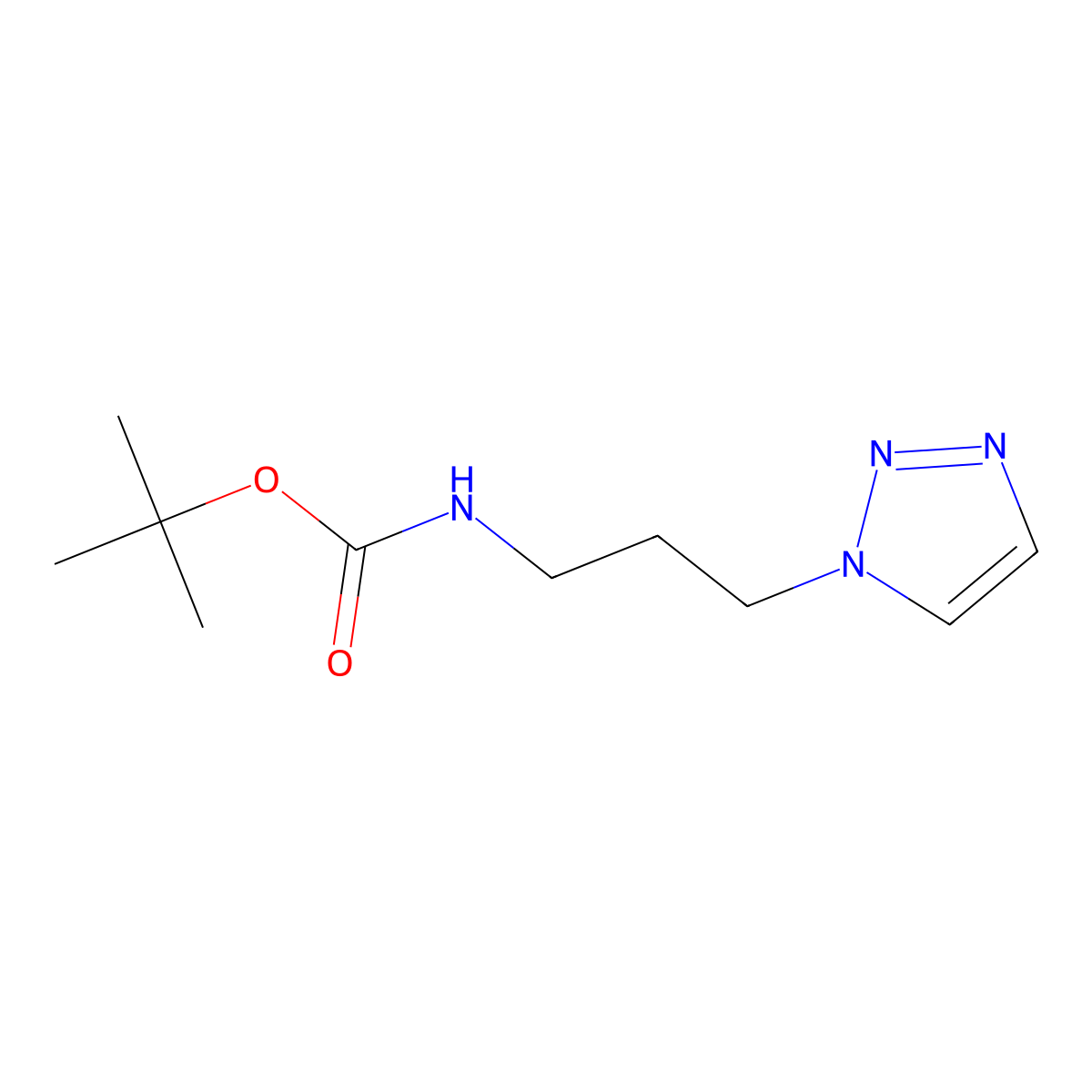 Tert-butyl N-[3-(1H-1,2,3-triazol-1-yl)propyl]carbamate molecular structure, CAS 1312904-22-5