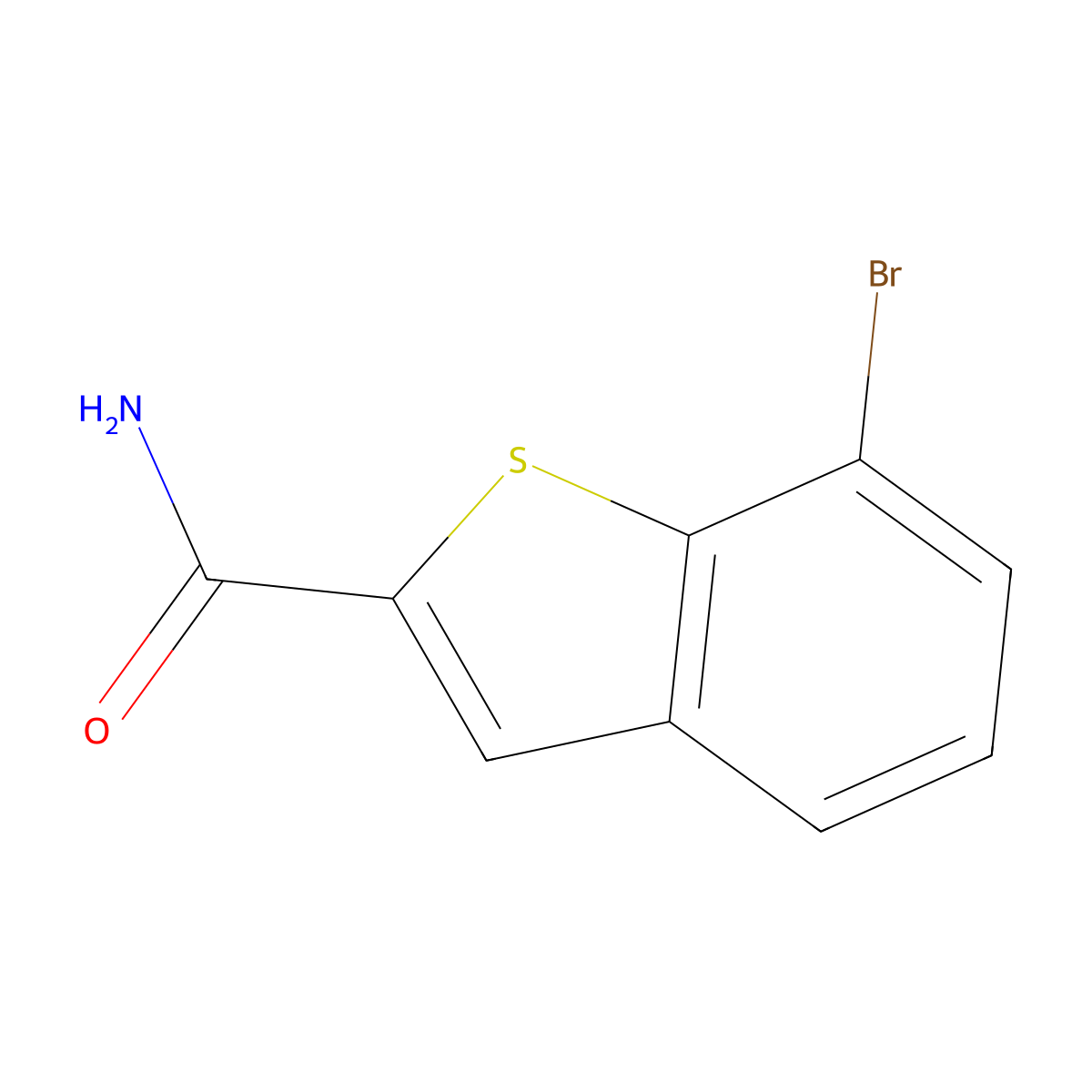 7-Bromo-1-benzothiophene-2-carboxamide molecular structure, CAS 1312904-34-9