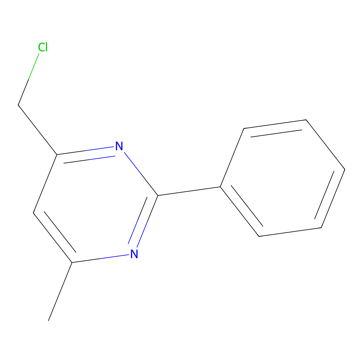 4-(Chloromethyl)-6-methyl-2-phenylpyrimidine molecular structure, CAS 131291-62-8