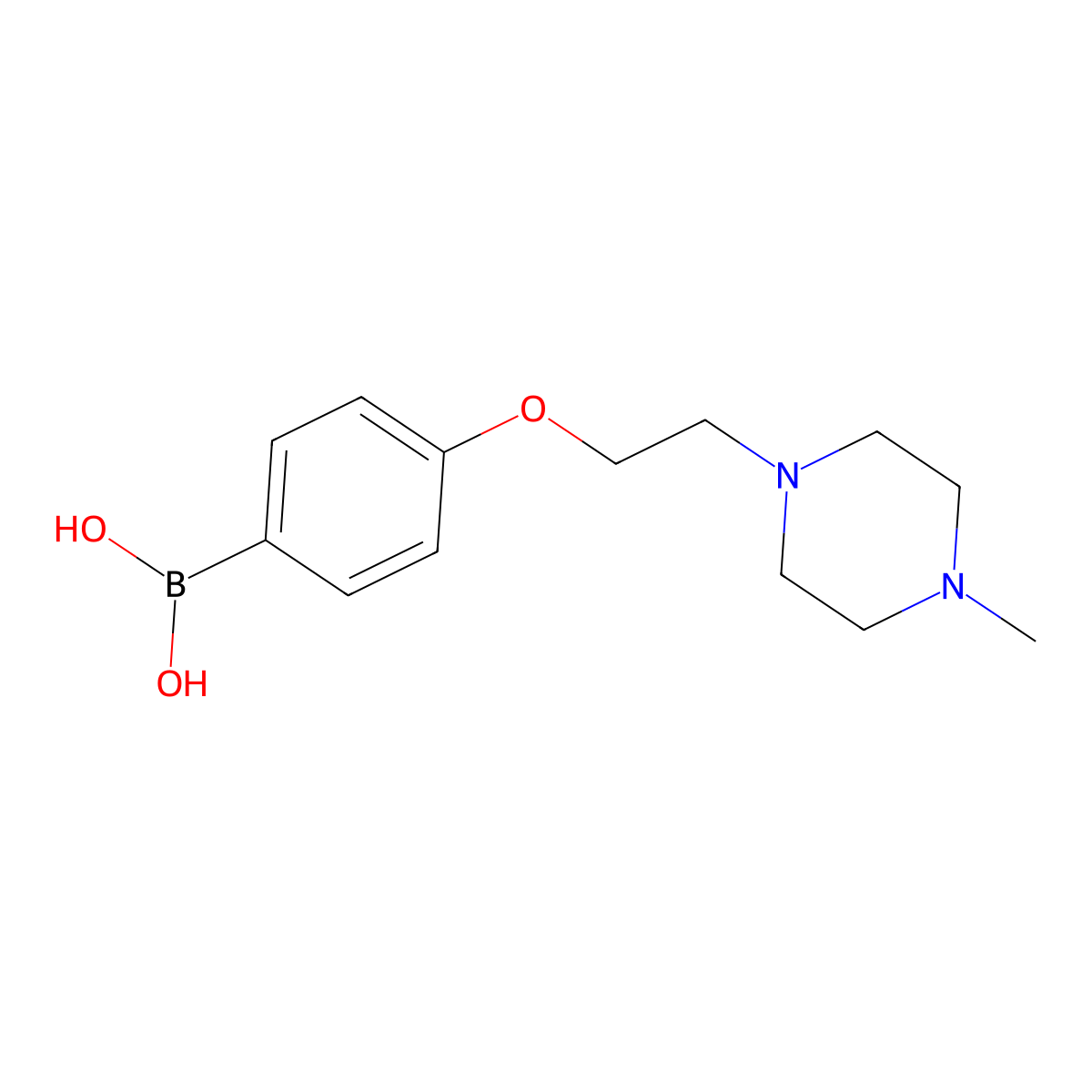 4-(2-(4-Methylpiperazin-1-yl)ethoxy)phenylboronic acid molecular structure, CAS 1312921-38-2