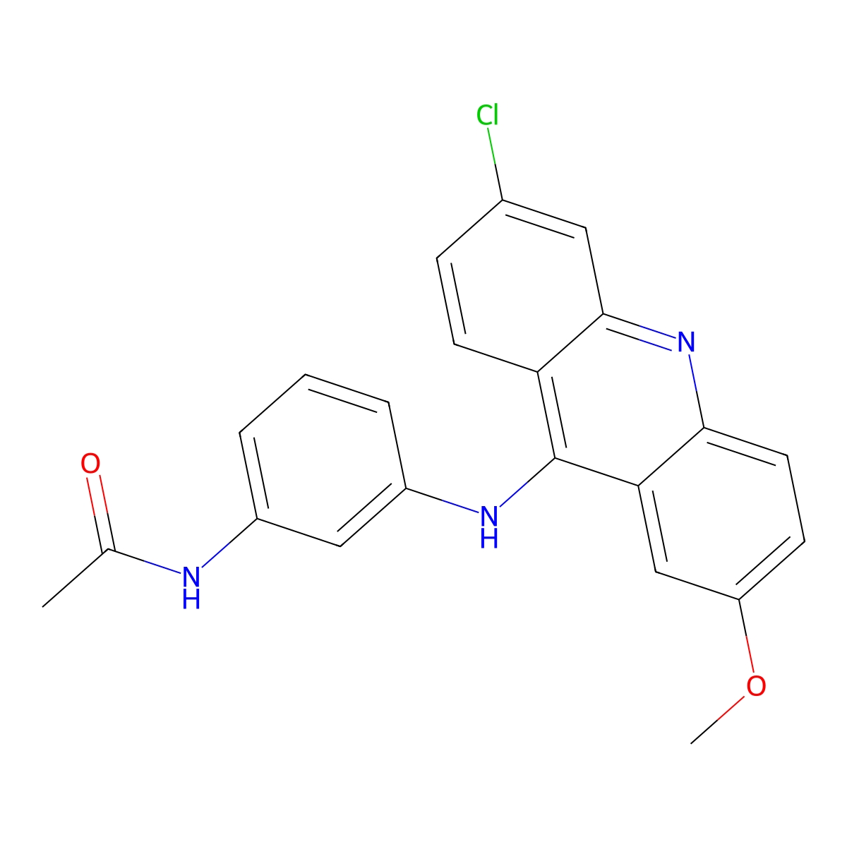N-{3-[(6-chloro-2-methoxyacridin-9-yl)amino]phenyl}acetamide molecular structure, CAS 1312923-71-9