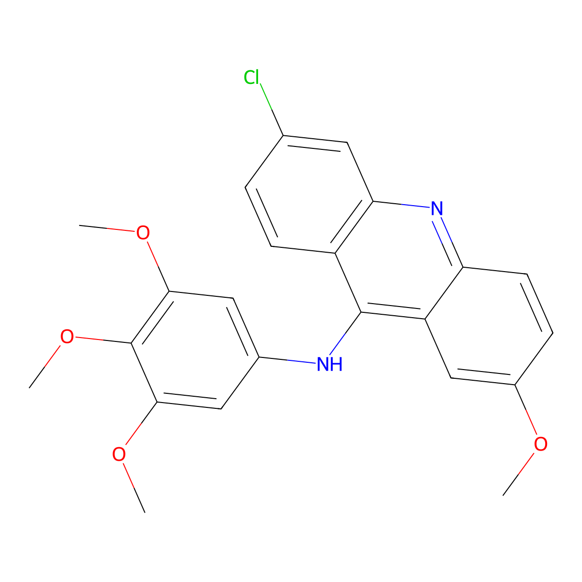 6-chloro-2-methoxy-N-(3,4,5-trimethoxyphenyl)acridin-9-amine molecular structure, CAS 1312923-72-0