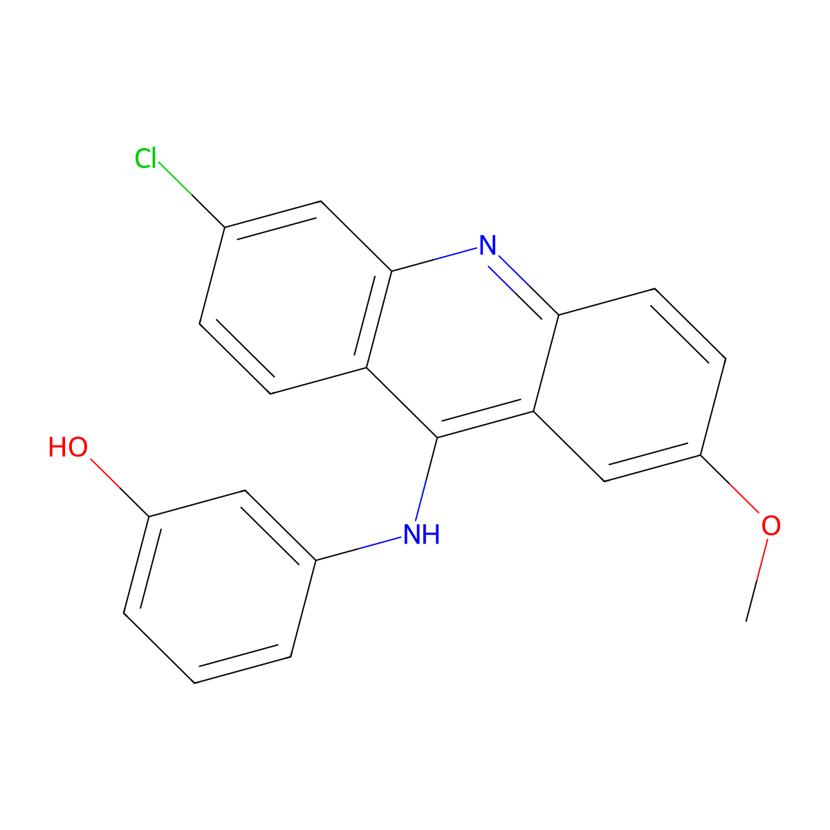 3-[(6-Chloro-2-methoxyacridin-9-yl)amino]phenol molecular structure, CAS 1312923-73-1
