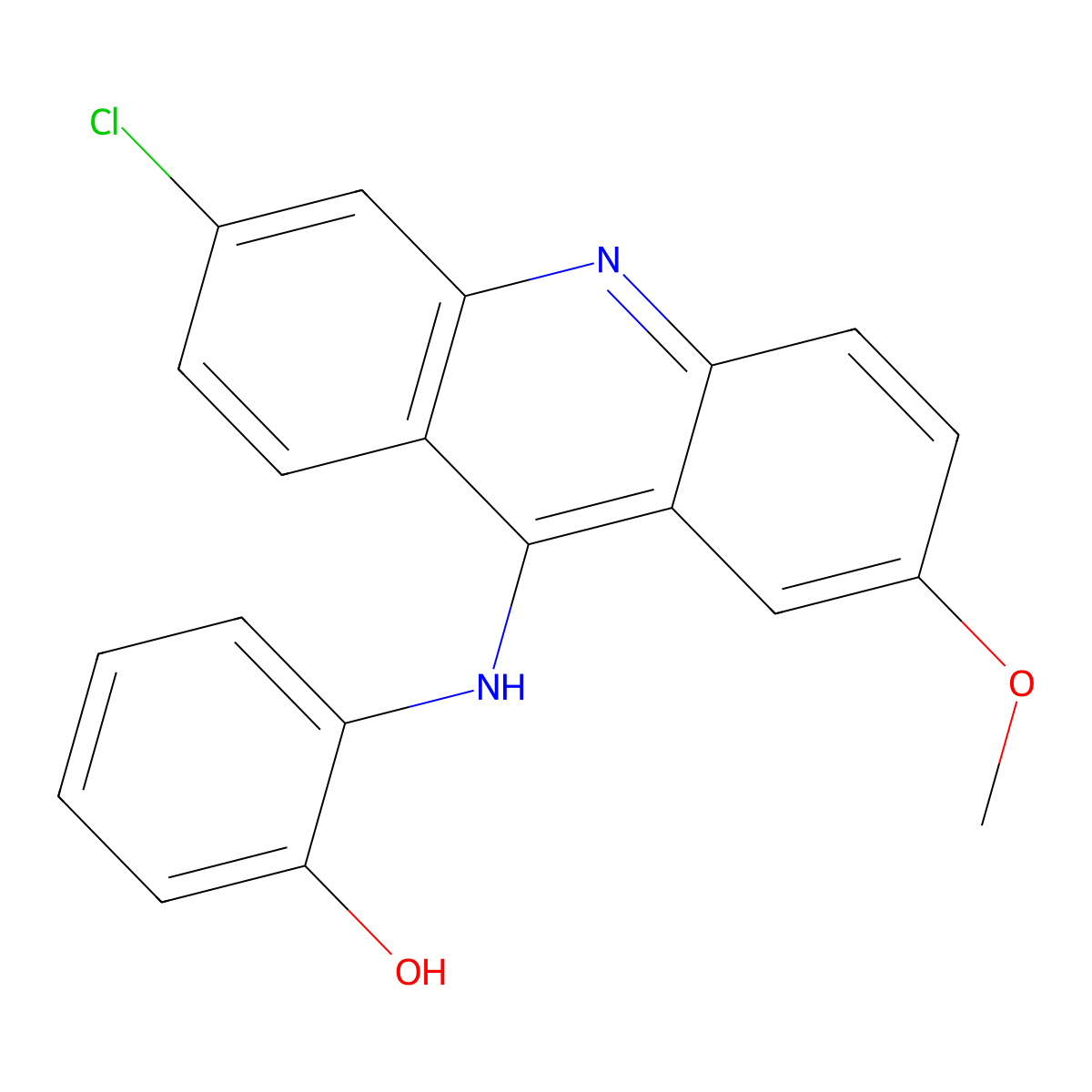 2-[(6-Chloro-2-methoxyacridin-9-yl)amino]phenol molecular structure, CAS 1312923-74-2
