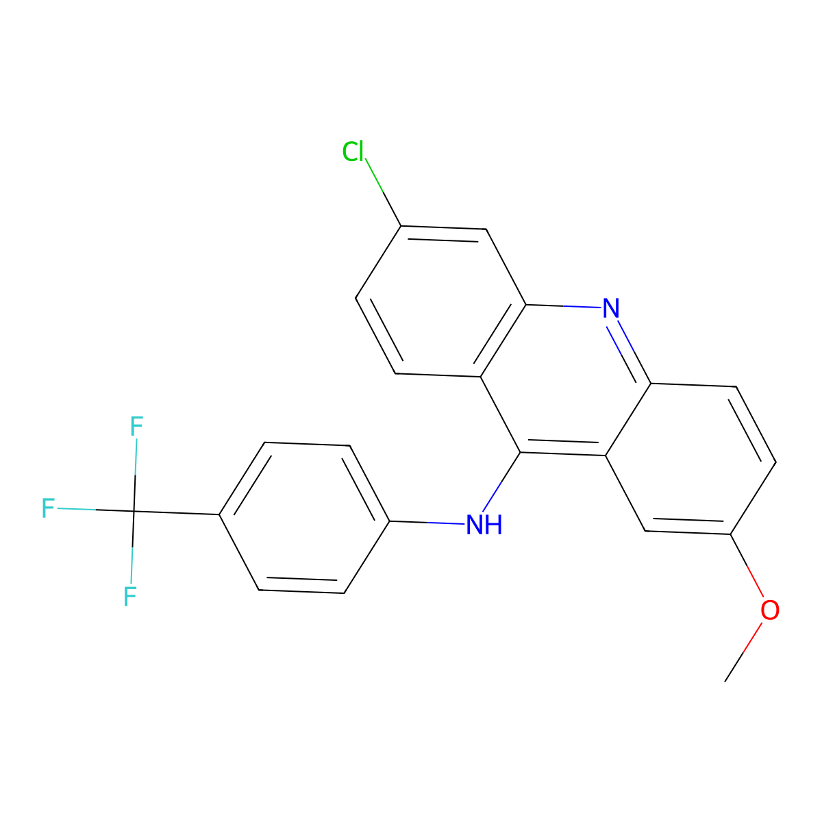 6-chloro-2-methoxy-N-[4-(trifluoromethyl)phenyl]acridin-9-amine molecular structure, CAS 1312923-75-3
