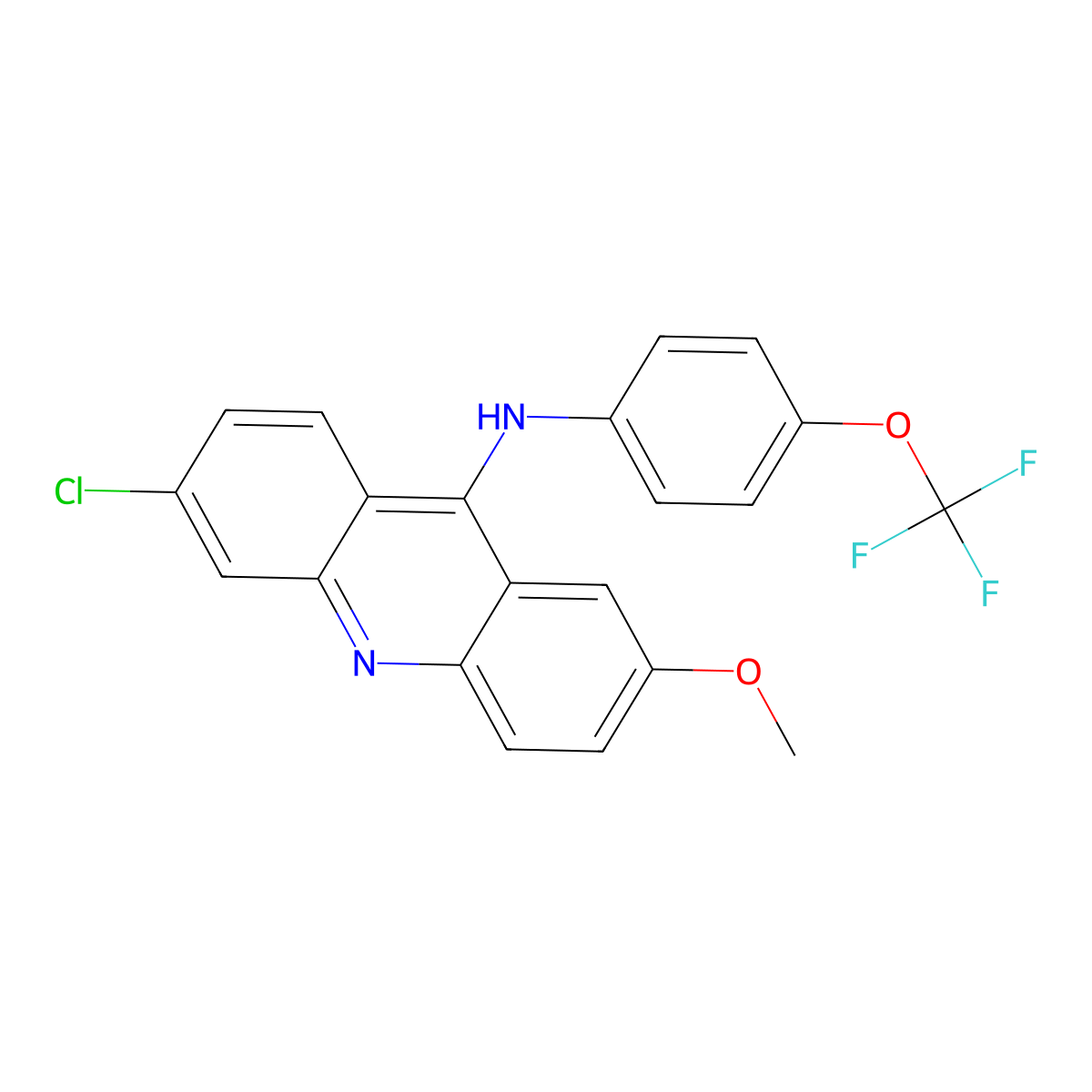 6-chloro-2-methoxy-N-[4-(trifluoromethoxy)phenyl]acridin-9-amine molecular structure, CAS 1312923-76-4