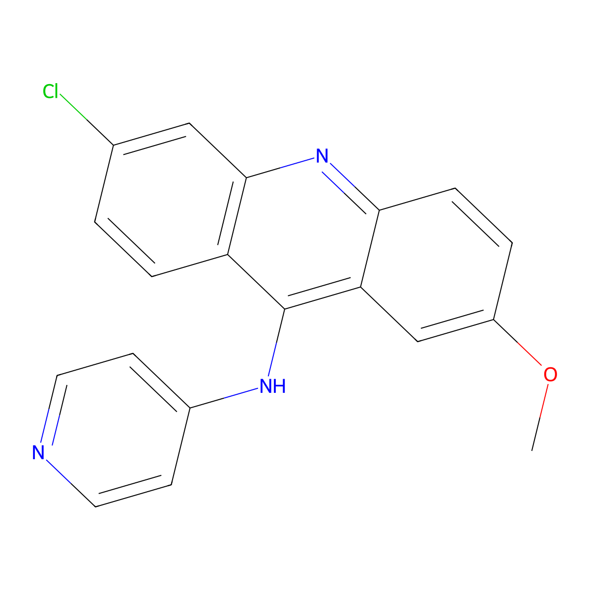 6-Chloro-2-methoxy-N-(pyridin-4-yl)acridin-9-amine molecular structure, CAS 1312923-79-7
