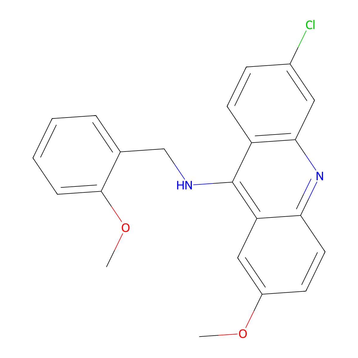 6-chloro-2-methoxy-N-(2-methoxybenzyl)acridin-9-amine molecular structure, CAS 1312923-81-1