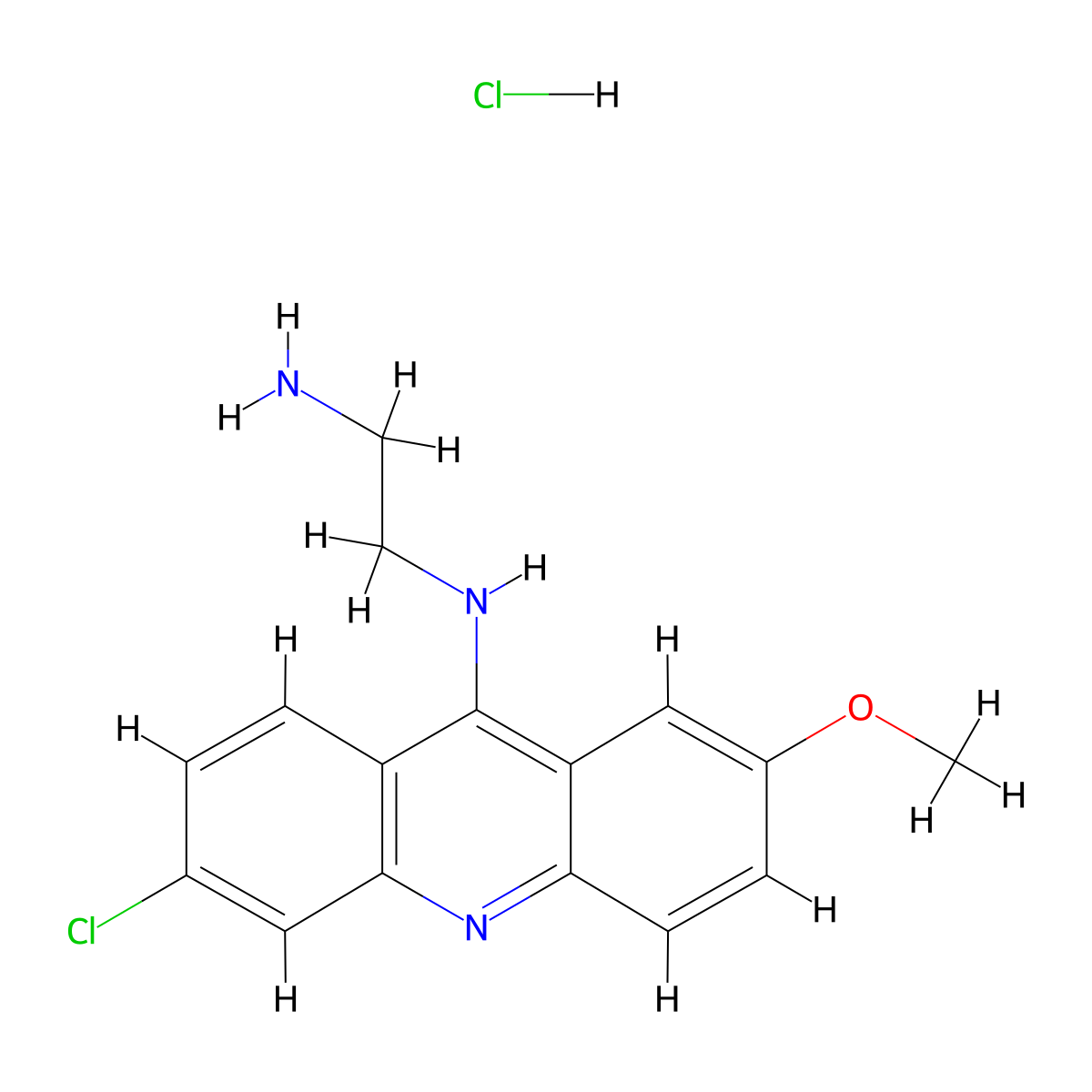 N1-(6-Chloro-2-methoxyacridin-9-yl)ethane-1,2-diamine hydrochloride molecular structure, CAS 1312923-82-2