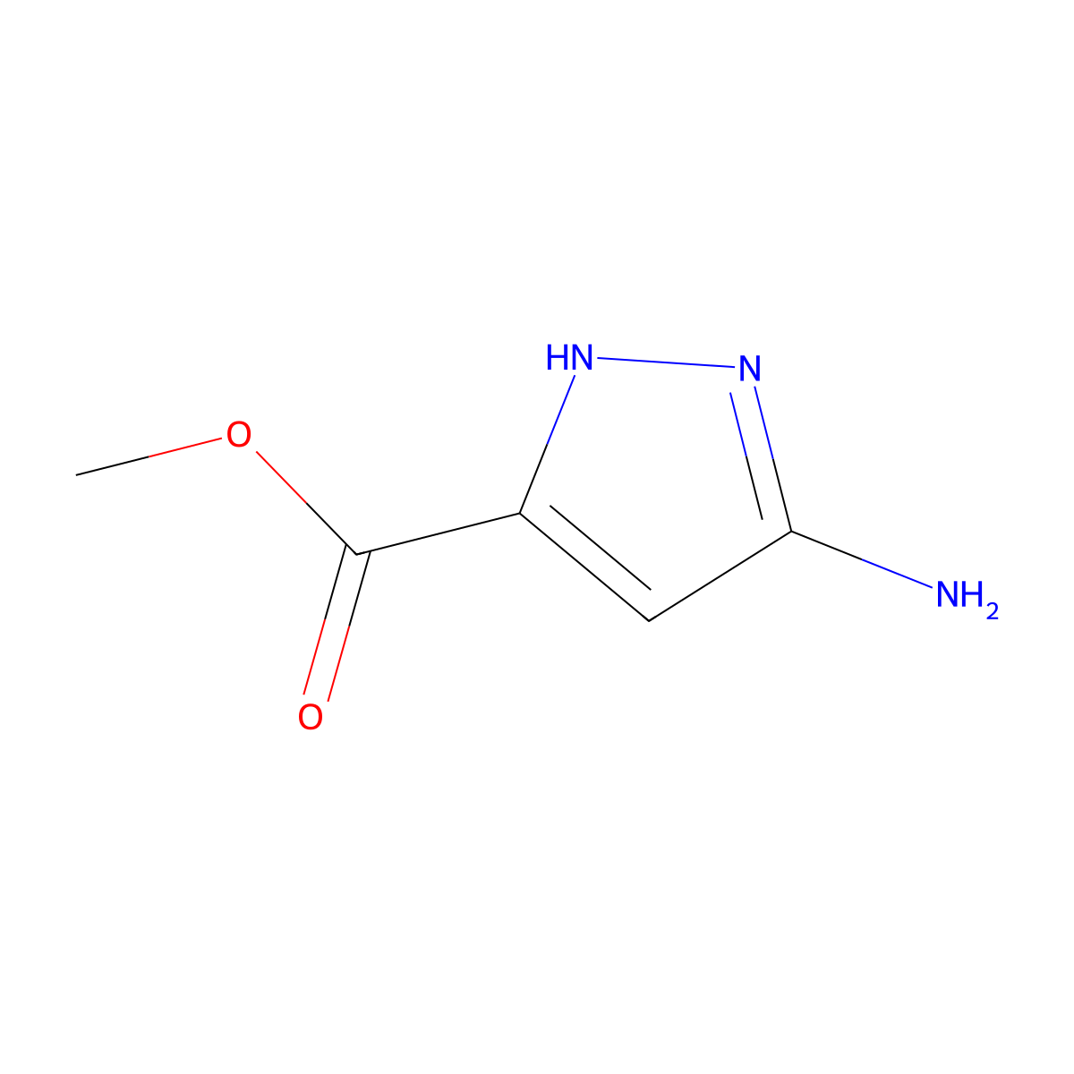 Methyl 5-amino-1H-pyrazole-3-carboxylate molecular structure, CAS 1312929-42-2