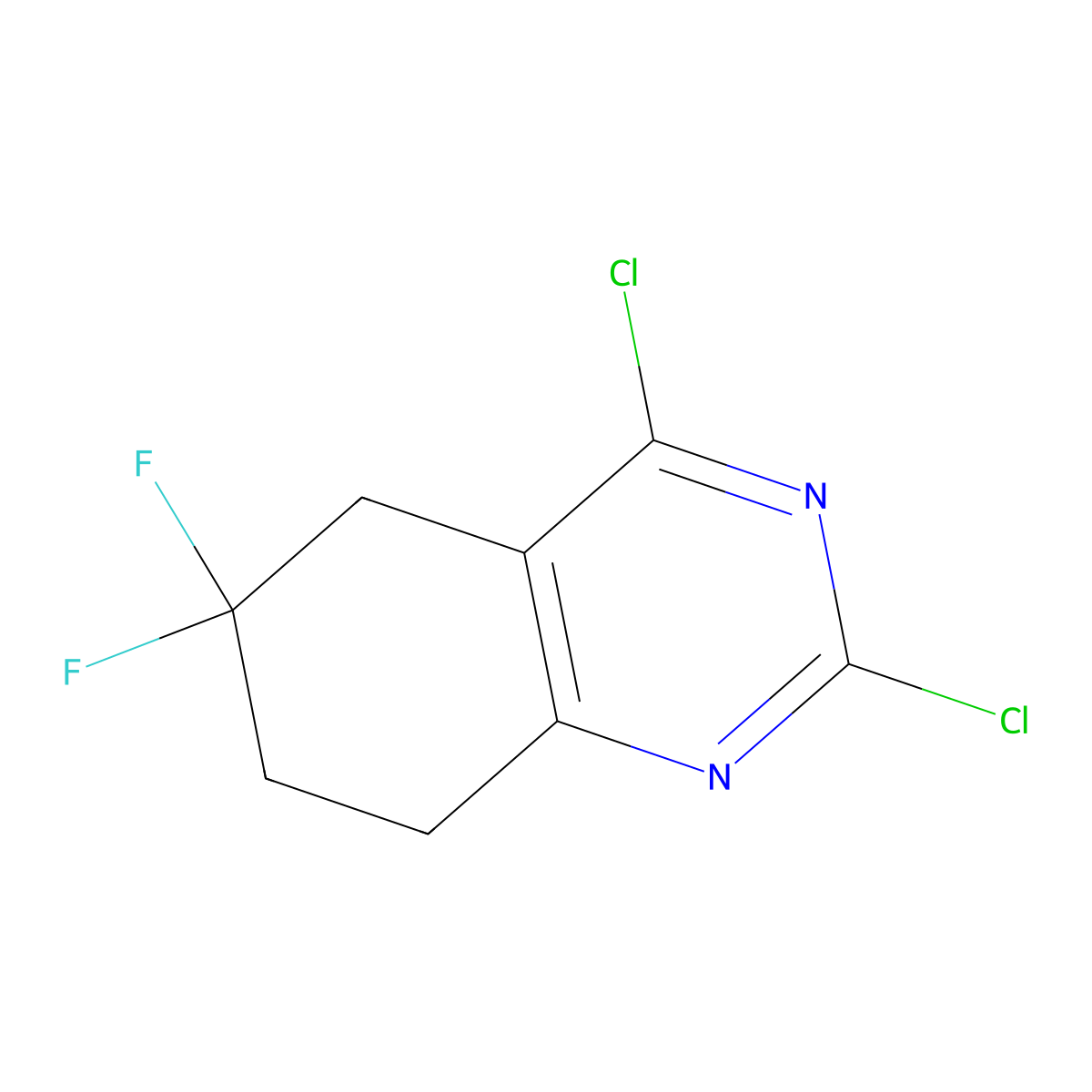 2,4-Dichloro-6,6-difluoro-5,6,7,8-tetrahydroquinazoline molecular structure, CAS 1312934-50-1