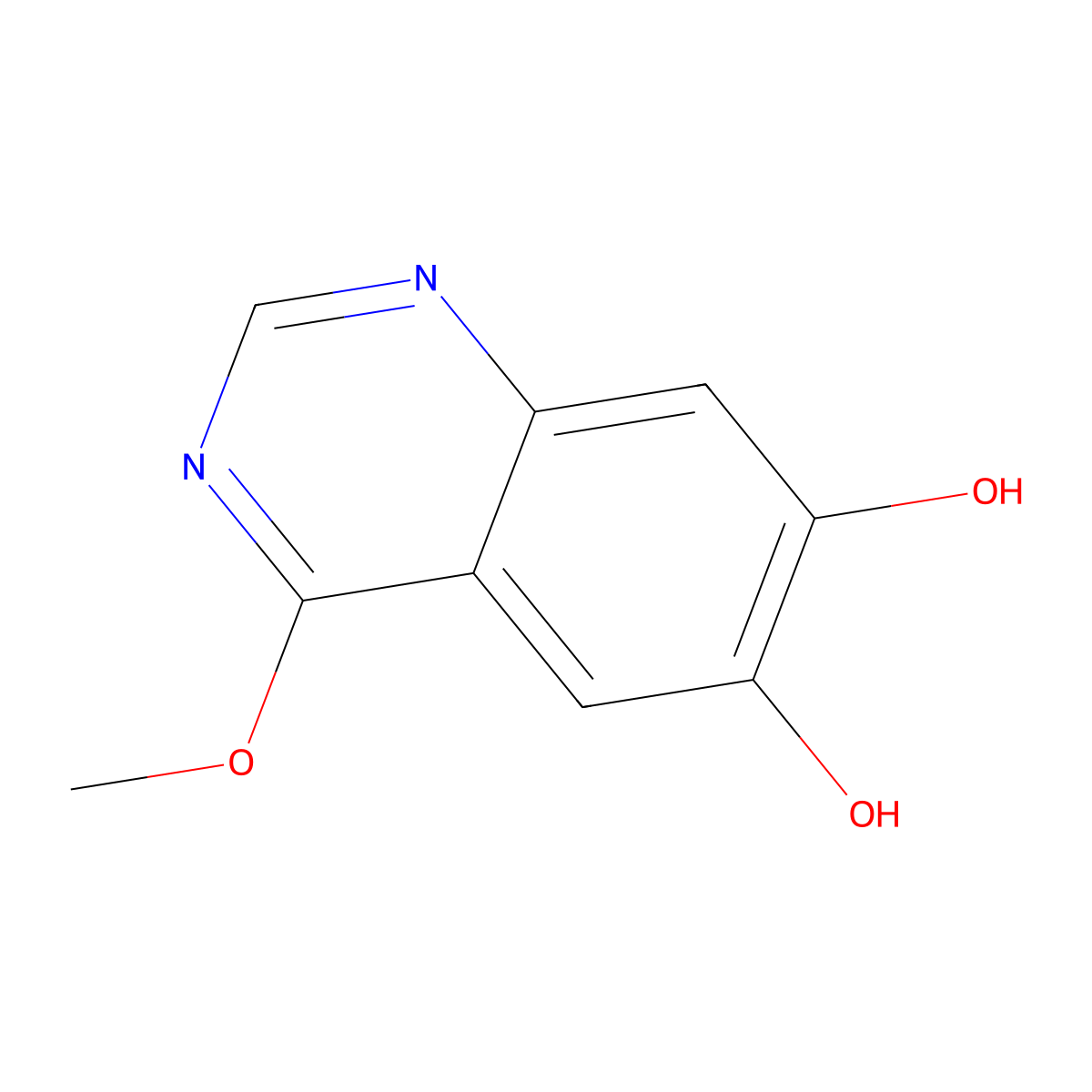 4-Methoxyquinazoline-6,7-diol molecular structure, CAS 1312937-40-8