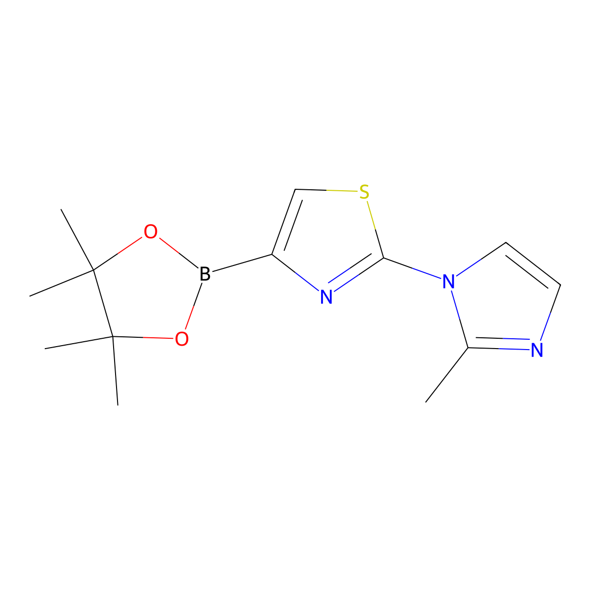 2-(2-Methylimidazol-1-yl)thiazole-4-boronic acid pinacol ester molecular structure, CAS 1312942-11-2