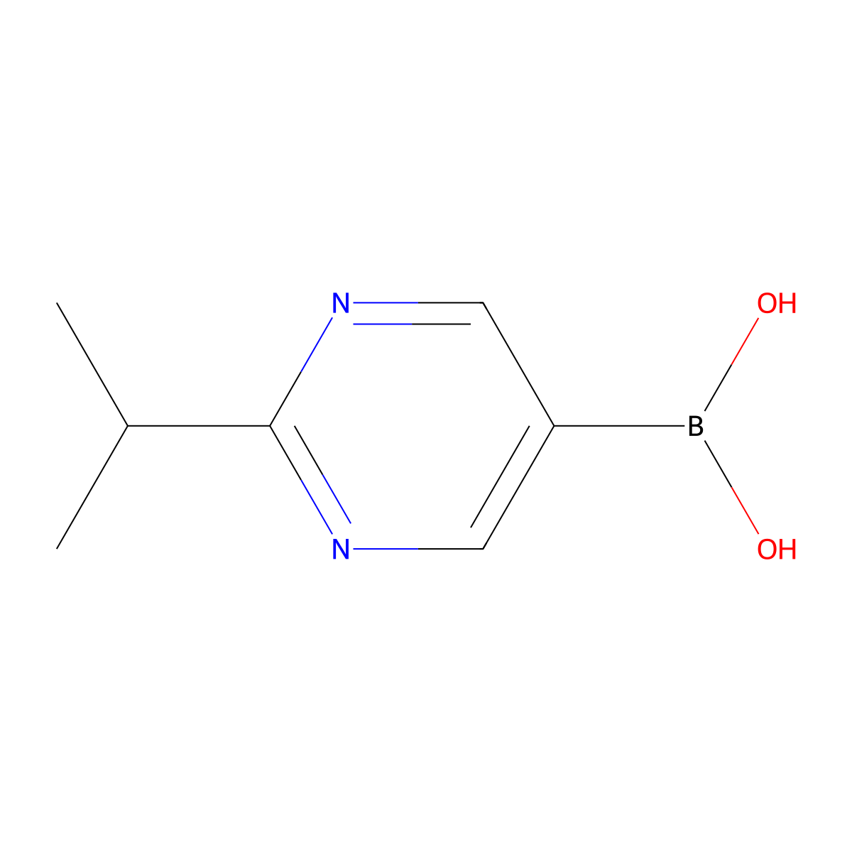 (2-Isopropylpyrimidin-5-YL)boronic acid molecular structure, CAS 1312942-16-7