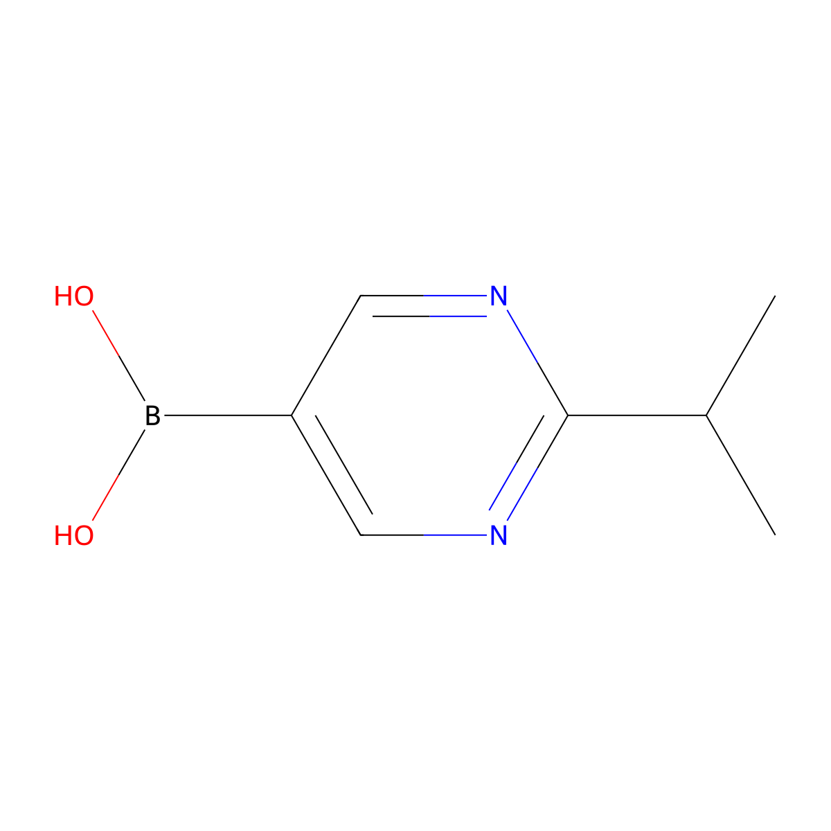 (2-Isopropylpyrimidin-5-YL)boronic acid molecular structure, CAS 1312942-16-7