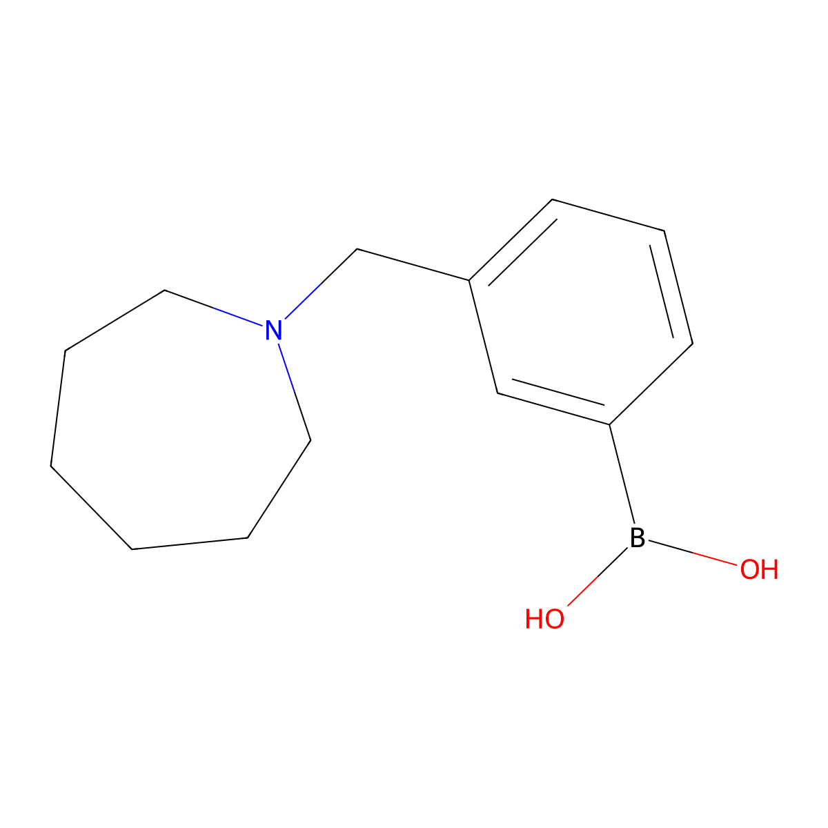 {3-[(Azepan-1-yl)methyl]phenyl}boronic acid molecular structure, CAS 1312942-38-3
