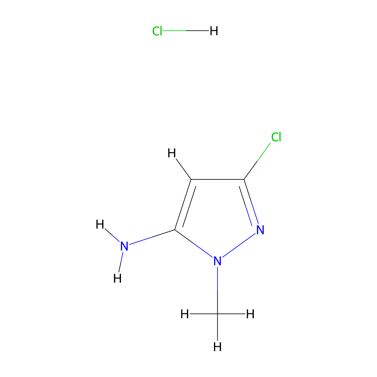 3-Chloro-1-methyl-1H-pyrazol-5-amine hydrochloride molecular structure, CAS 1312949-22-6