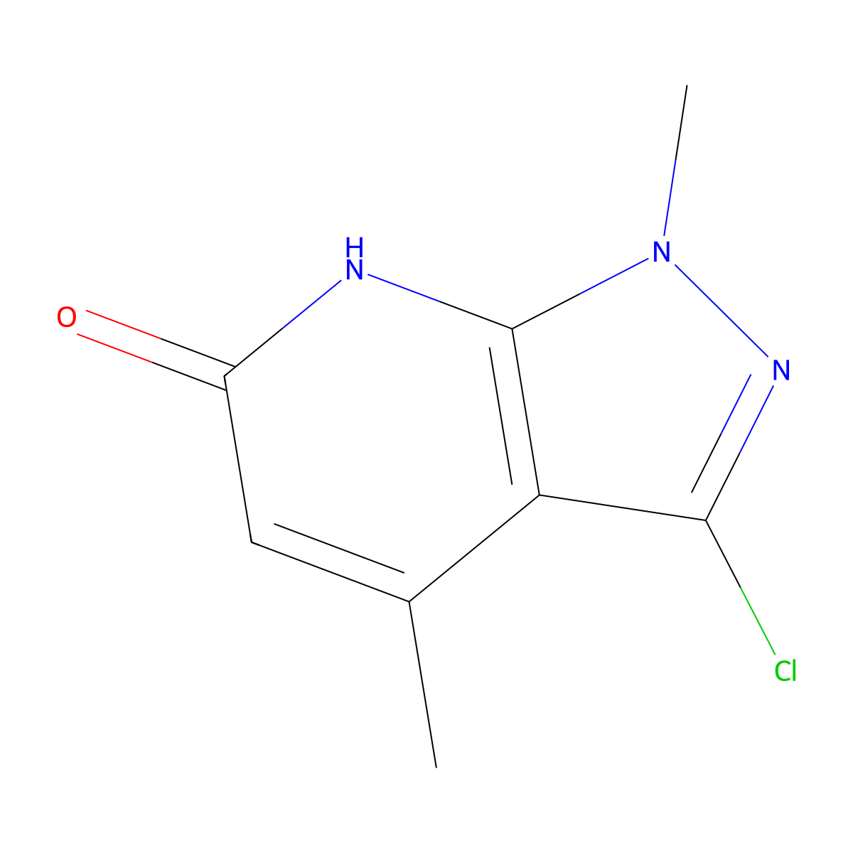 3-Chloro-1,7-dihydro-1,4-dimethyl-6H-pyrazolo[3,4-b]pyridin-6-one molecular structure, CAS 1312949-23-7