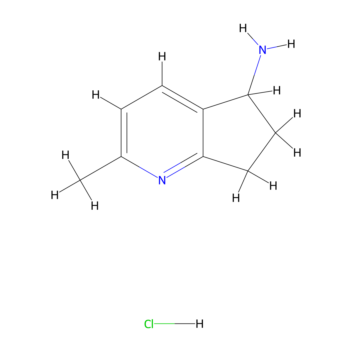2-methyl-6,7-dihydro-5H-cyclopenta[b]pyridin-5-amine hydrochloride molecular structure, CAS 1312949-62-4