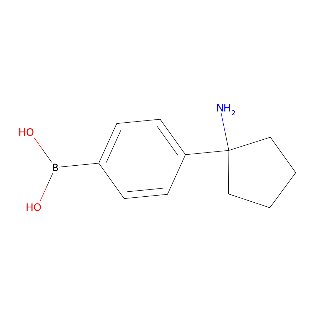 [4-(1-Aminocyclopentyl)phenyl]boronic acid molecular structure, CAS 1312950-57-4