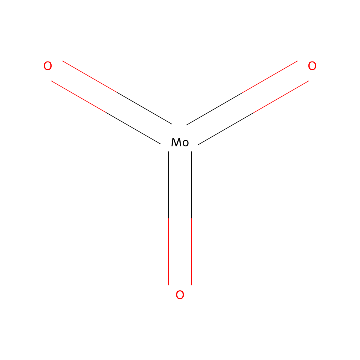 Molybdenum trioxide molecular structure, CAS 1313-27-5