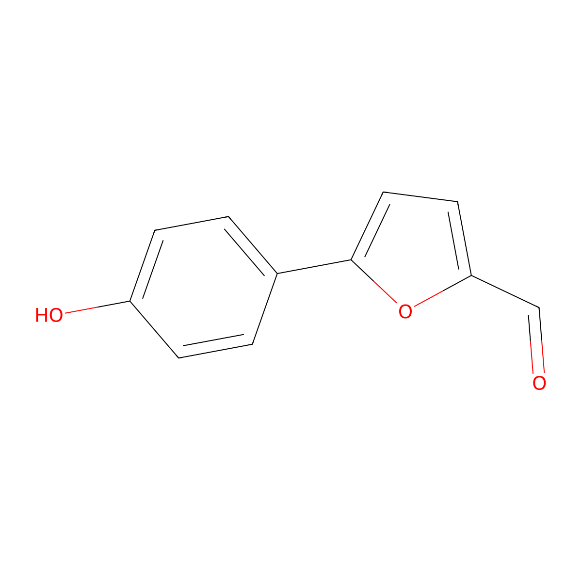 5-(4-Hydroxyphenyl)furan-2-carbaldehyde molecular structure, CAS 13130-10-4