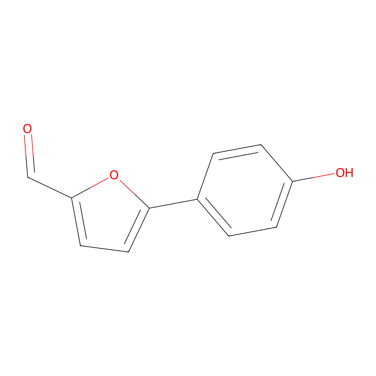 5-(4-Hydroxyphenyl)furan-2-carbaldehyde molecular structure, CAS 13130-10-4