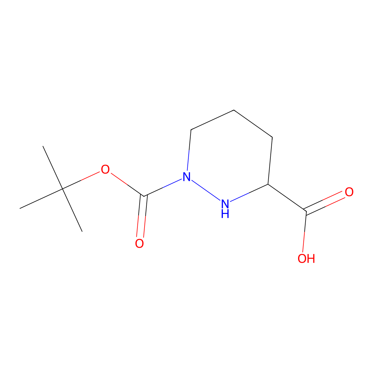 1-(tert-Butoxycarbonyl)hexahydropyridazine-3-carboxylic acid molecular structure, CAS 1313002-29-7