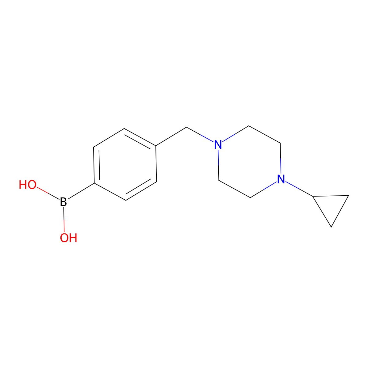 (4-((4-Cyclopropylpiperazin-1-yl)methyl)phenyl)boronic acid molecular structure, CAS 1313004-36-2