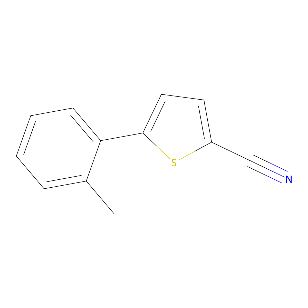 5-(2-Methylphenyl)-2-thiophenecarbonitrile molecular structure, CAS 1313012-50-8
