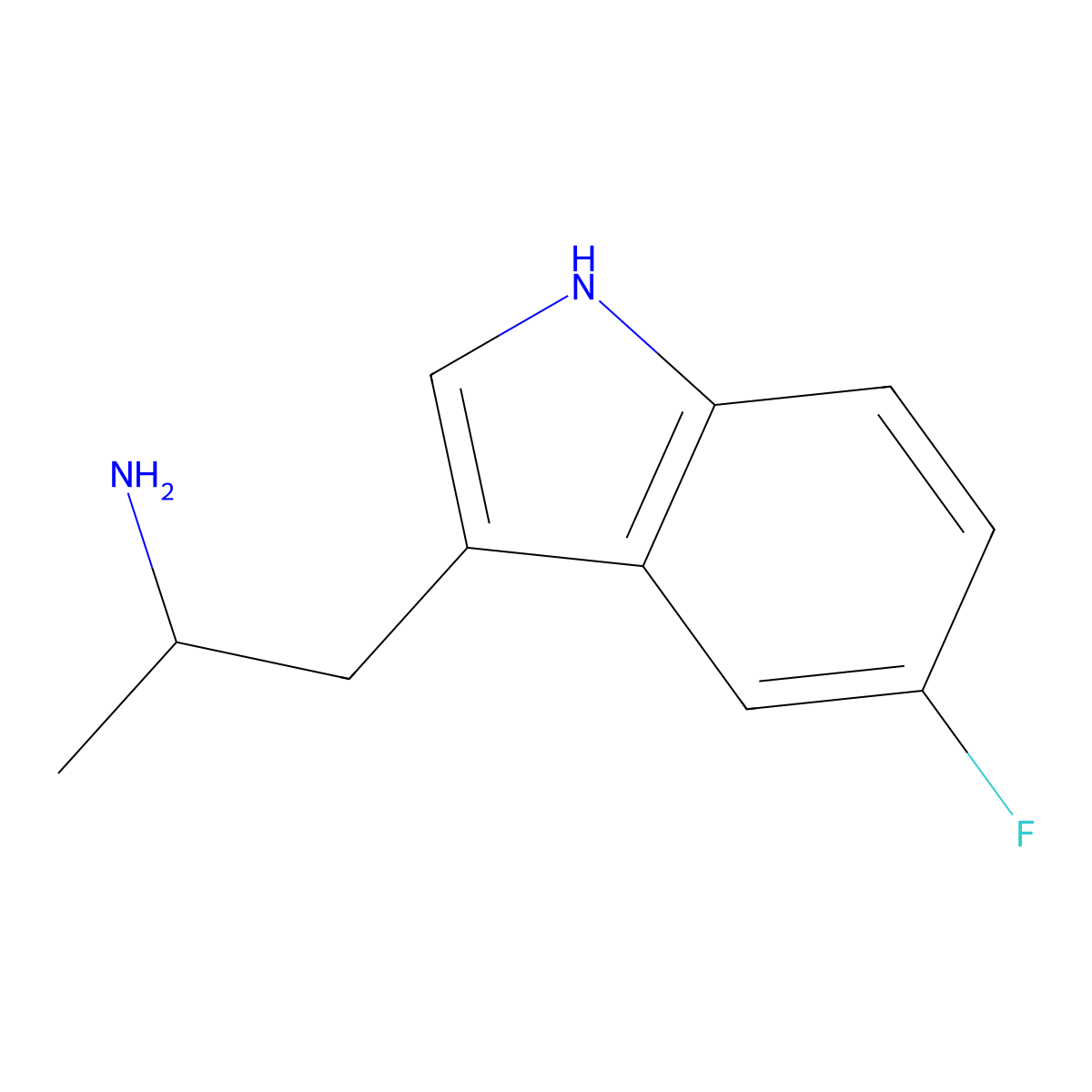 (R)-1-(5-fluoro-1H-indol-3-yl)propan-2-amine molecular structure, CAS 1313013-12-5
