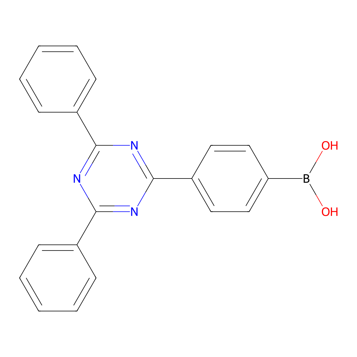 (4-(4,6-Diphenyl-1,3,5-triazin-2-yl)phenyl)boronic acid molecular structure, CAS 1313018-07-3