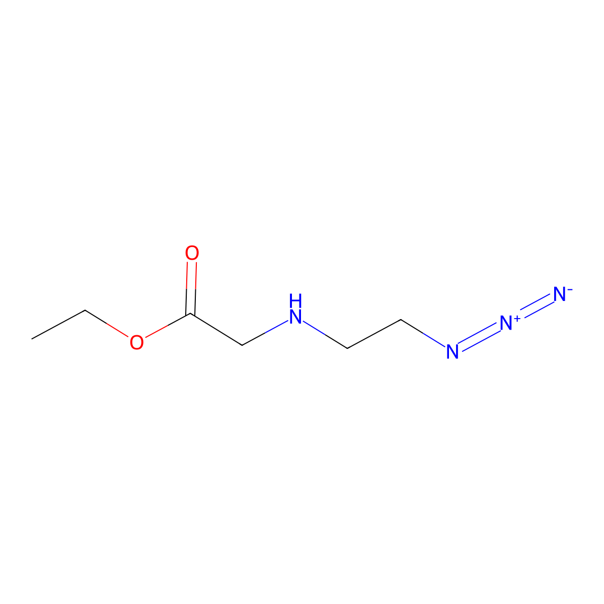 Ethyl 2-[(2-azidoethyl)amino]acetate molecular structure, CAS 1313022-55-7