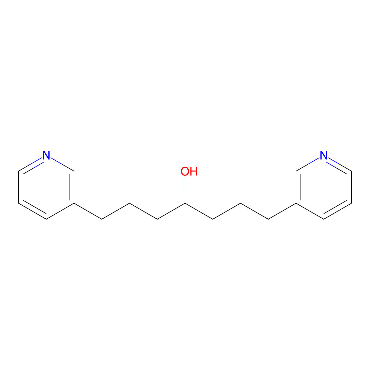 1,7-Di(3-pyridyl)-4-heptanol molecular structure, CAS 1313026-26-4