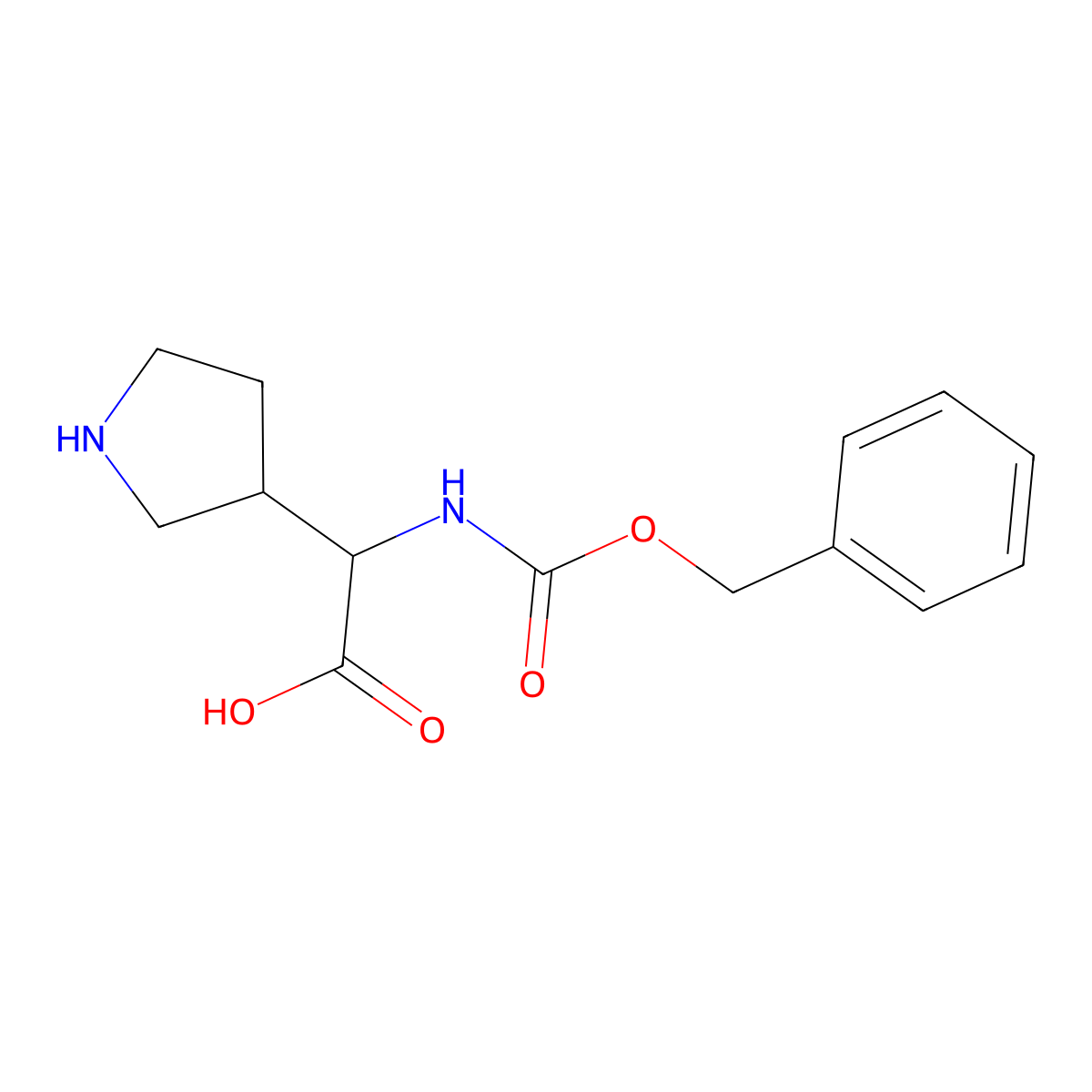 3-Pyrrolidineacetic acid, a-[[(phenylmethoxy)carbonyl]amino]- molecular structure, CAS 1313032-61-9
