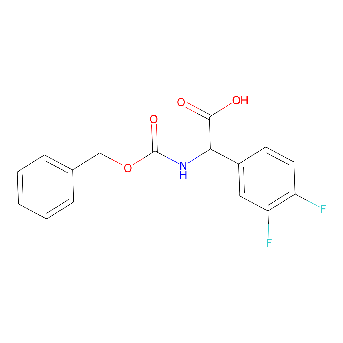 2-{[(Benzyloxy)carbonyl]amino}-2-(3,4-difluorophenyl)acetic acid molecular structure, CAS 1313032-65-3